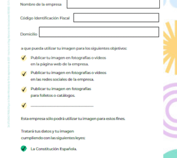 Lectura fácil: Modelo de cesión de derechos de imagen