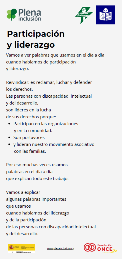 Lectura fácil: participación y liderazgo