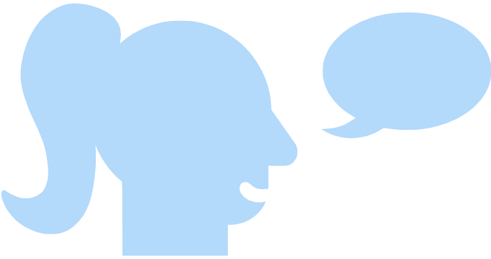 Una silueta azul de la cabeza de una persona mira hacia la izquierda, aparentando hablar, con una gran burbuja de discurso cerca de la boca, simbolizando el Voluntariado de la red de entidades de Liber sobre un fondo claro. Una silueta azul de la cabeza de una persona mira hacia la izquierda, aparentando hablar, con una gran burbuja de discurso cerca de la boca, simbolizando el Voluntariado de la red de entidades de Liber sobre un fondo claro