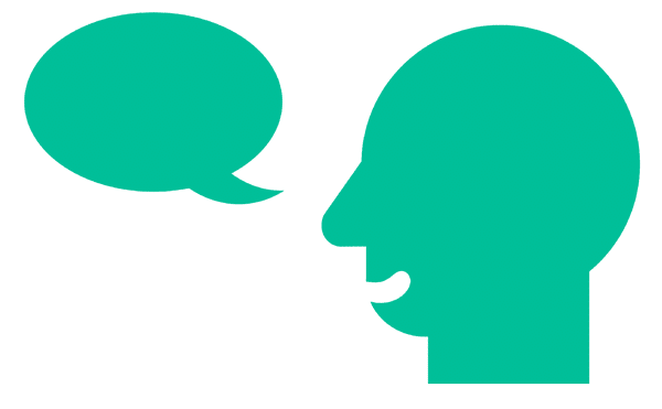 Una silueta verde de la cabeza de una persona mirando hacia la derecha con una burbuja de discurso verde cerca de la boca, que simboliza hablar o comunicarse, representa el voluntariado de la red de entidades de Liber sobre un fondo gris claro. Una silueta verde de la cabeza de una persona mirando hacia la derecha con una burbuja de discurso verde cerca de la boca, que simboliza hablar o comunicarse, representa el voluntariado de la red de entidades de Liber sobre un fondo gris claro
